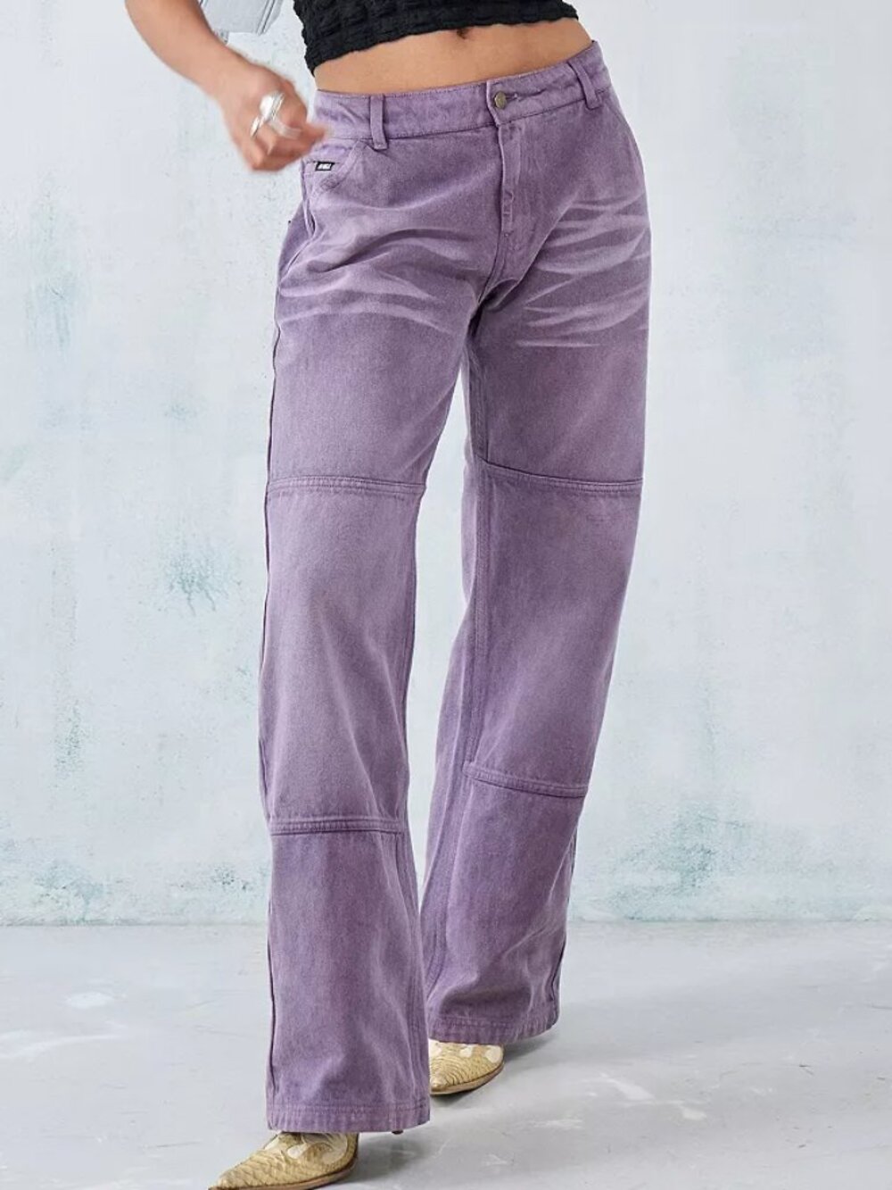 NEW! MINGA LONDON CORA WASHED MAUVE STRAIGHT JEANS URBAN OUTFITTERS LOW RISE 30"